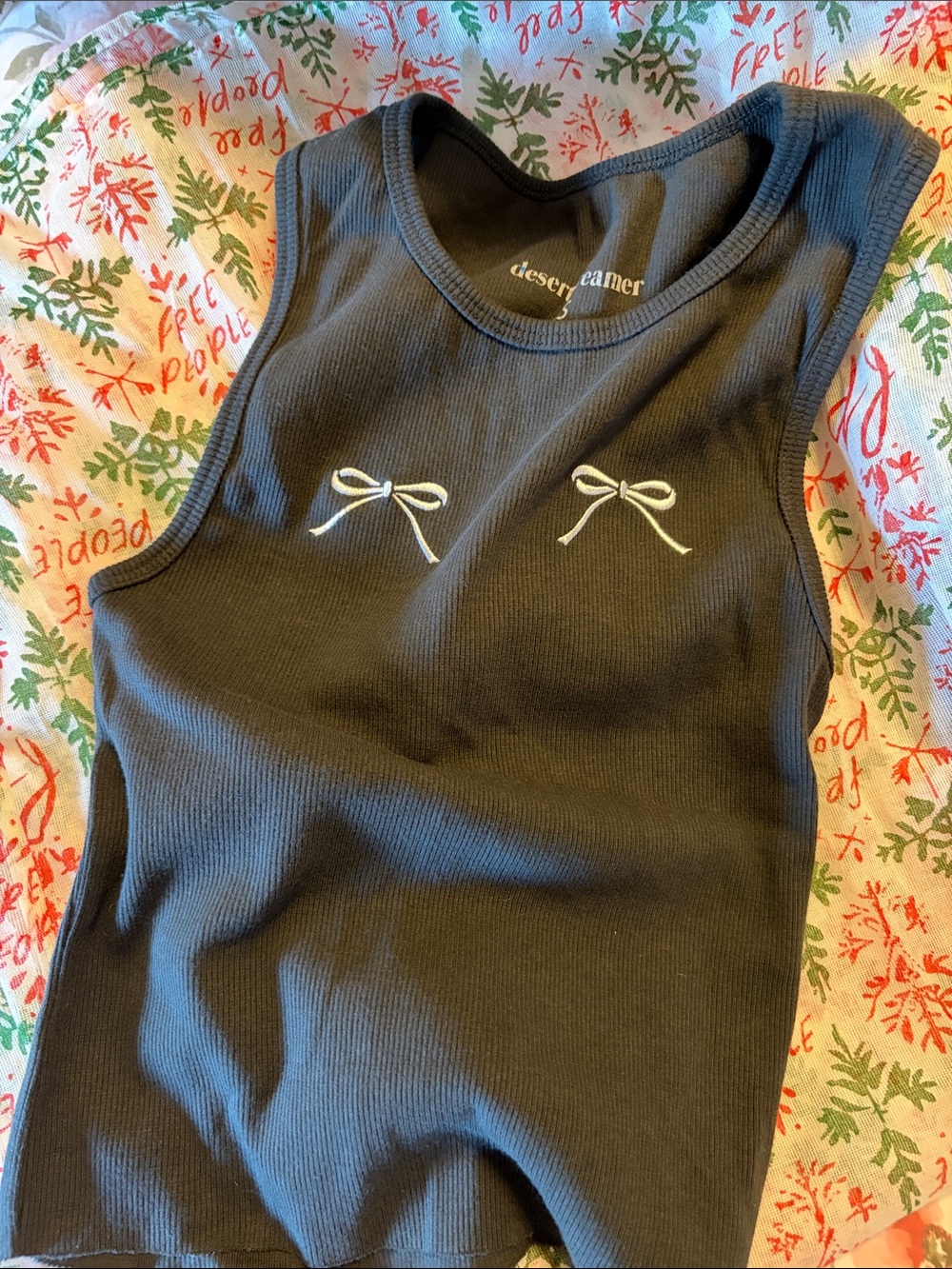 FP x Desert Dreamer Coquette Tank Top with Bow Selena XS new free people
